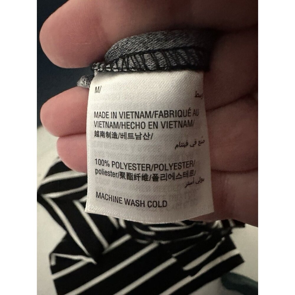 International Concepts Black White Stripe Wide Leg Stretch Waist Pants Medium - Picture 7 of 10